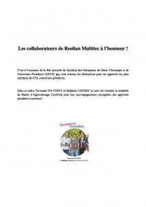 Des collaborateurs Reolian Multitec rcompenss