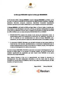 REOLIAN MULTITEC rejoint le Groupe ROUGNON