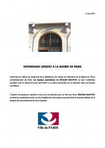 Dpannage urgent  la Mairie de Paris